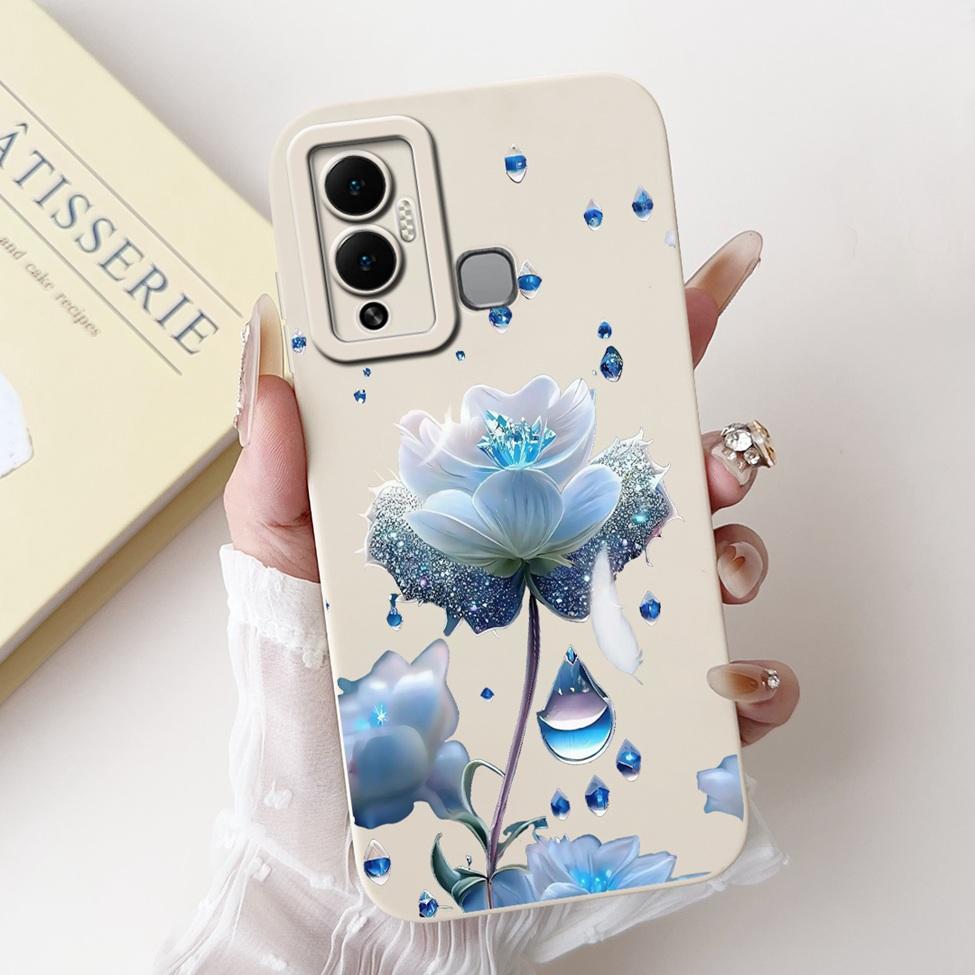 For Infinix Hot 12 Play Case Silicone Cute Fashion Butterfly Love Painted For Cover Inifnix Hot 12 Play Phone Case X6816 X6816C