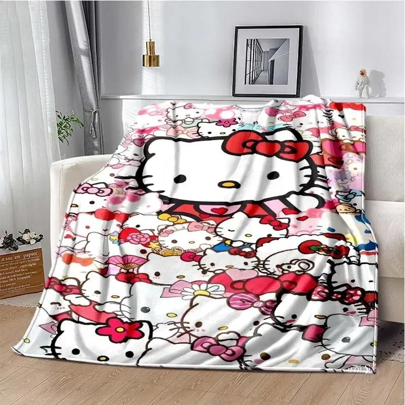 HelloKitty Cartoon Anime Kawaii Blanket for Kids Super Soft Cute Blanket for Travel Bedding Couch Sofa Bed Blanket Birthday Gift