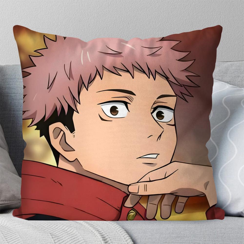 Itadori Yuji Animation Jujutsu Kaisen Pillow Case Square Pillow Bedroom Sofa Leisure ComfortCarLiving Room Home Decoration 40X40