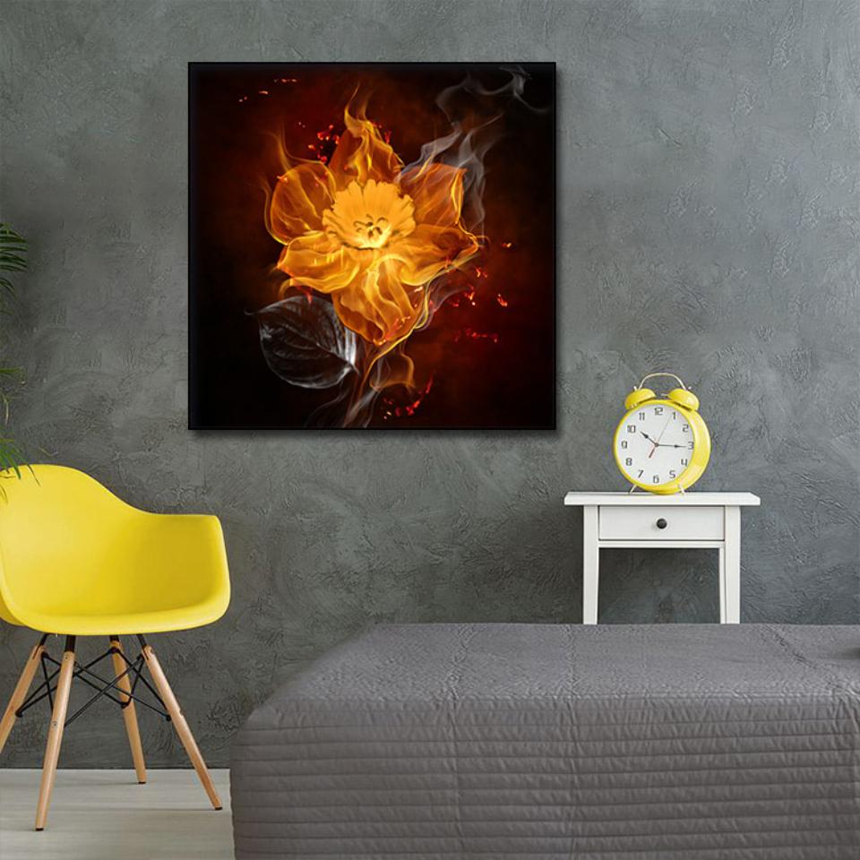 Abstract Burning Flowers Flame POSTER 1pcs Modern Home Wall Decor Canvas Picture Art HD Print Painting On Canvas for Living Room