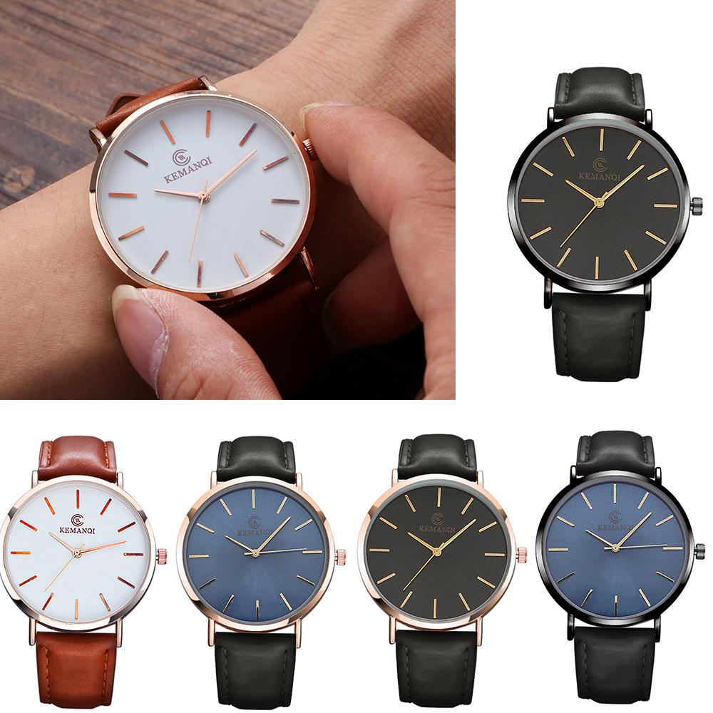 Gifts Fashion Classic Genuine Leather Strap 6.5mm Ultra Thin Men Watch Quartz Wrist Watch
