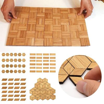 24/48PCS Bamboo Wood Grain Floor DIY Miniature Floor Board Retro Dollhouse Floor Tiles  Dollhouse