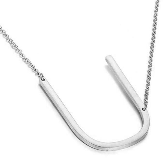 Women 26 English Letter Pendant Chain Necklace Choker Party Jewelry Gift