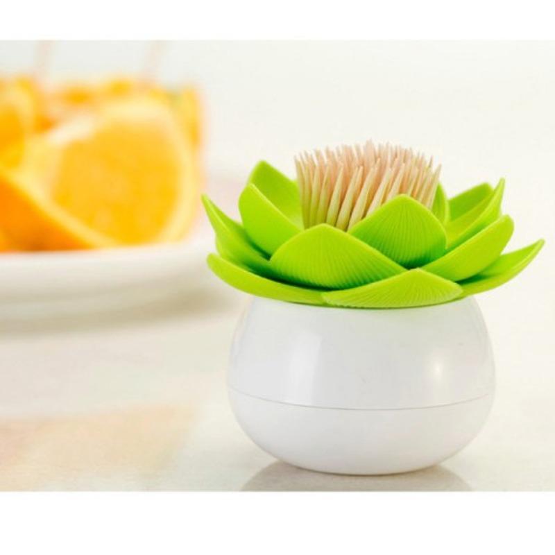 Exquisite Lotus-shaped Cotton Swab Box, Portable Cotton Swab Holder, Toothpick Storage, Covered Cotton Swab Seat