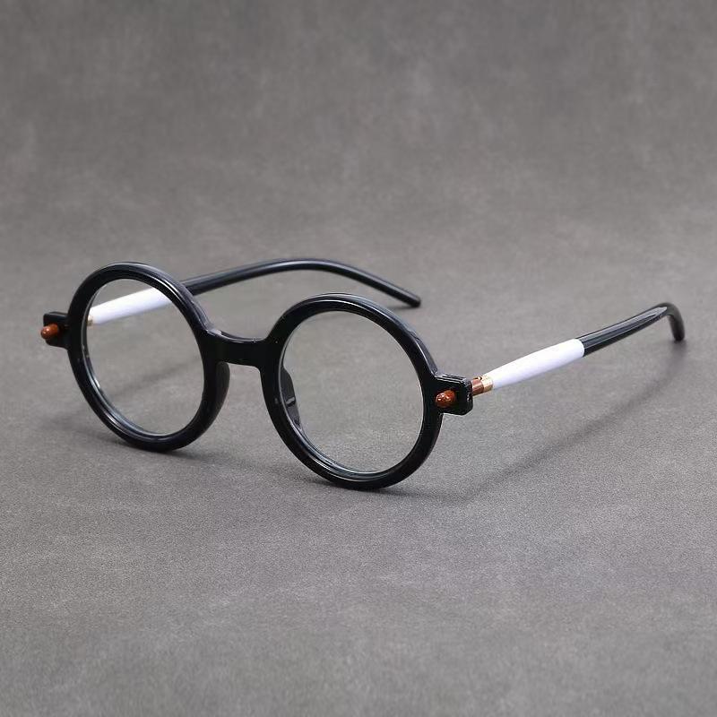Unisex Anti Blue Light Computer Glasses Round Coarse Framed Glasses Women Men Fashion Large Frame Eyewear