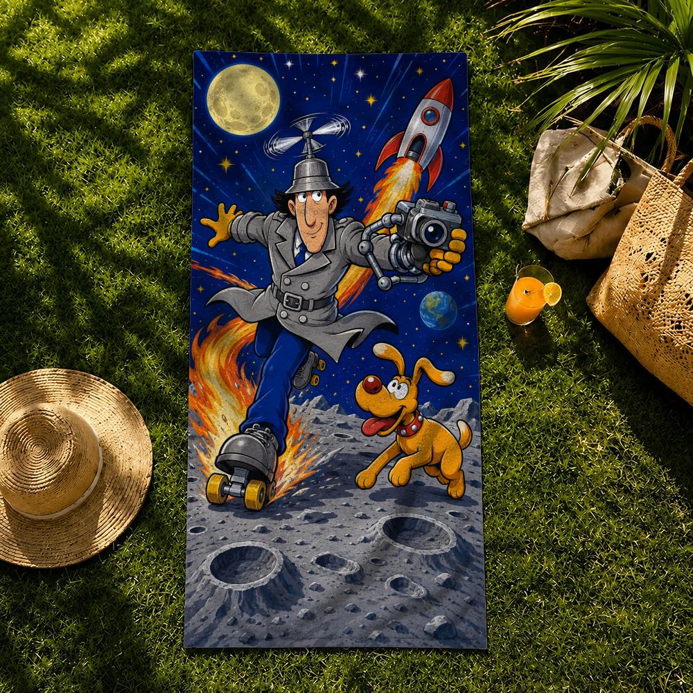 Cartoon Inspector Gadget Towel Towel beach towel, quick drying absorbent bath towel for Swim,Gym,Camping,Outdoor hot