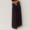 Foreign Trade Summer New Solid Color Sleeveless Backless Metal Buckle One-word Shoulder Top Skirt Suit Women