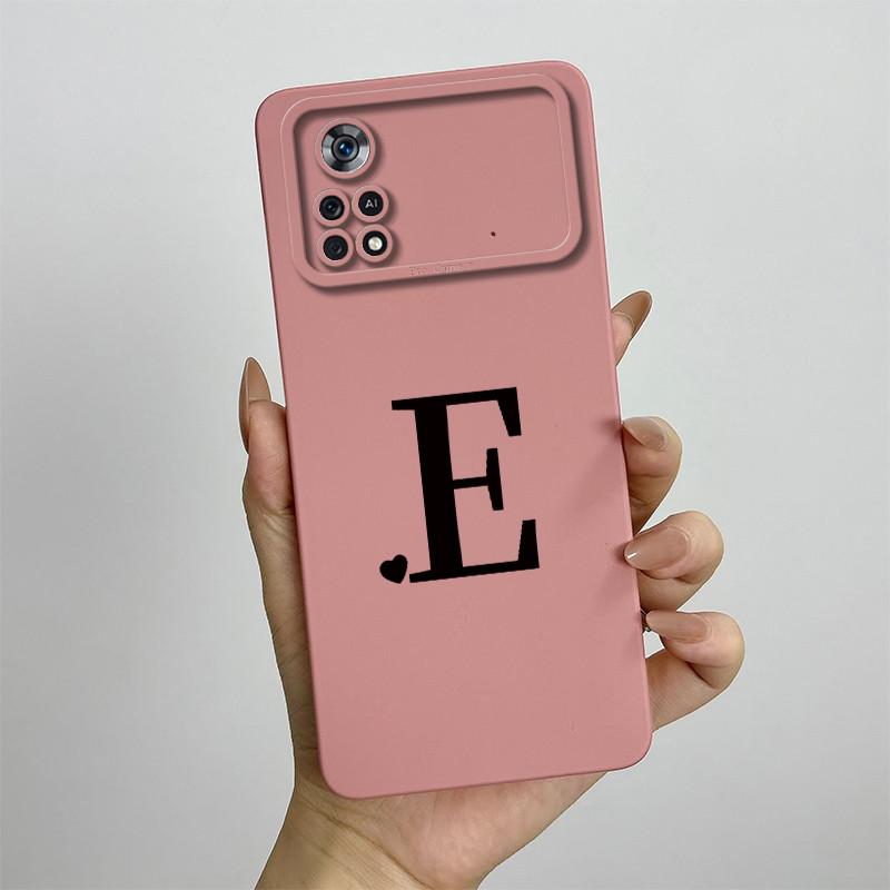 For Xiaomi Poco X4 Pro 5G Case Poco X4 Pro 5G Cover 2201116PG Cute Initial Letters Phone Case Poco X4 Pro Shockproof Back Cover