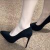 Fashion Suede Woman Pumps New High Heels Office Shoes Fashion Thin Heels Pointed Toe Stiletto Heels Women's Pump
