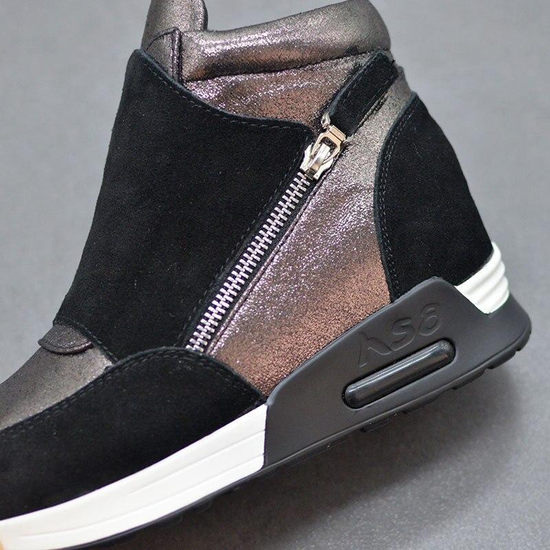 Frühling Herbst Mode Turnschuhe Frauen Wildleder Leder Schuhe Höhe Zunehmende Flache Plattform Frühling Herbst Schuhe Frau High top Sneakers