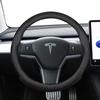 Geeignet für Tesla Ultra-Dünne Atmungsaktive Lederlenkradabdeckung Geeignet für Model 3 Y X S 2024