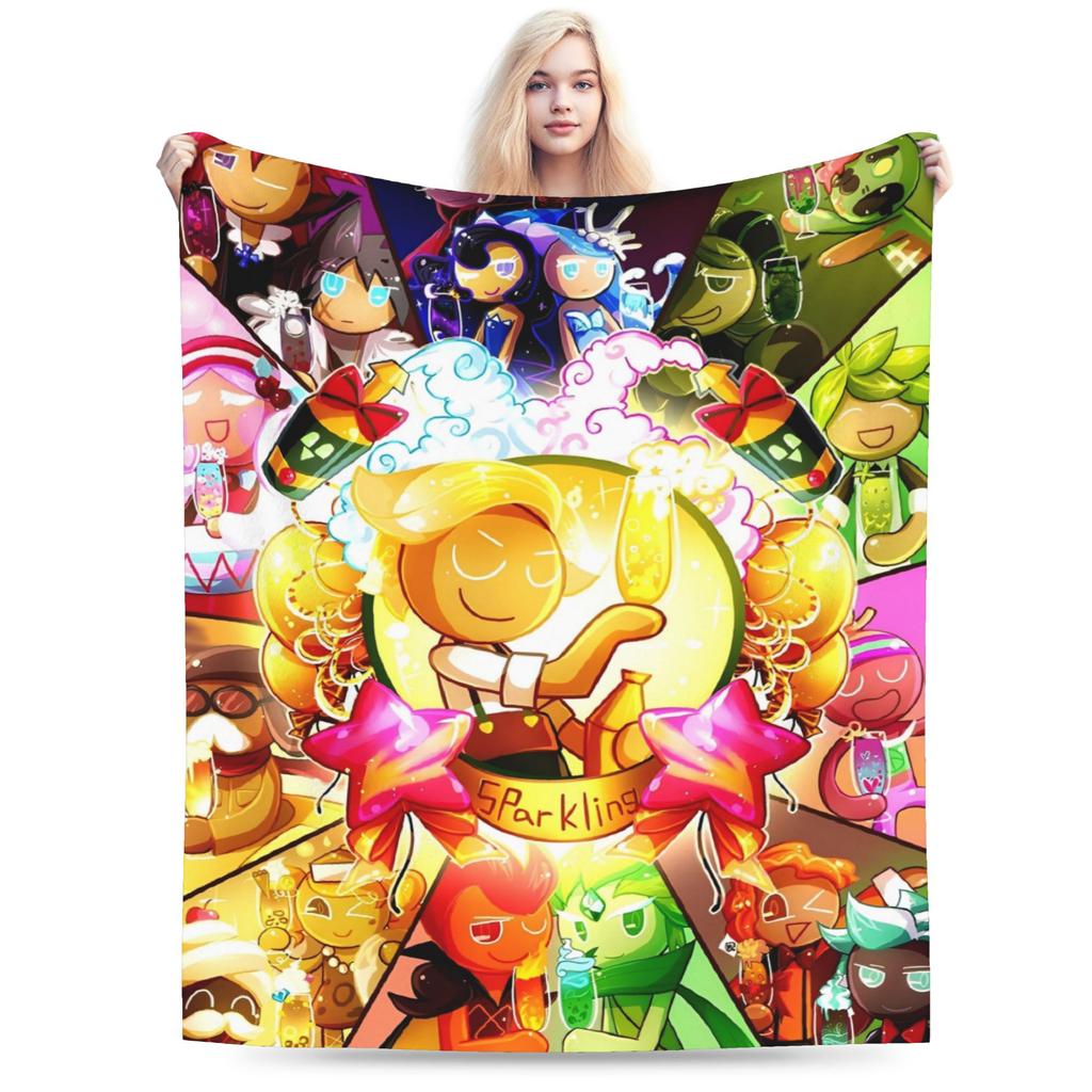 Comfortable Cookie Run Kingdom  Blanket Merch Bedding Decorative Video Games Throws And Blankets Warm Flannel for Office