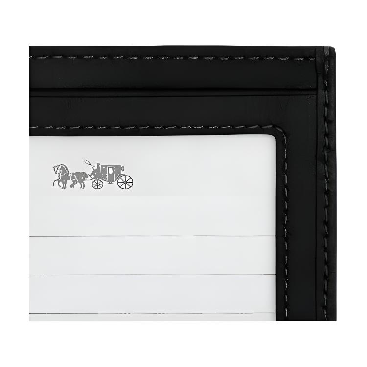 Coach Slim Multi-Card Leather Wallet Men Wallets Silver Black CAJ47-BLK