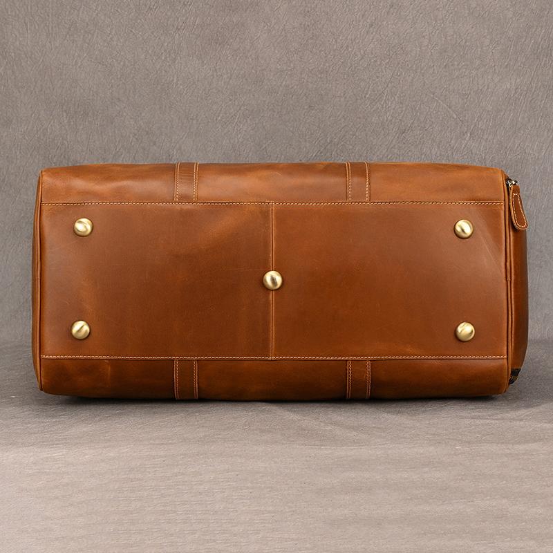 High Quality Men Leather Travel Duffle Bag Cow Leather Men's Weekender Bags Real Cowskin Leather Handbags For Travelling Outdoor