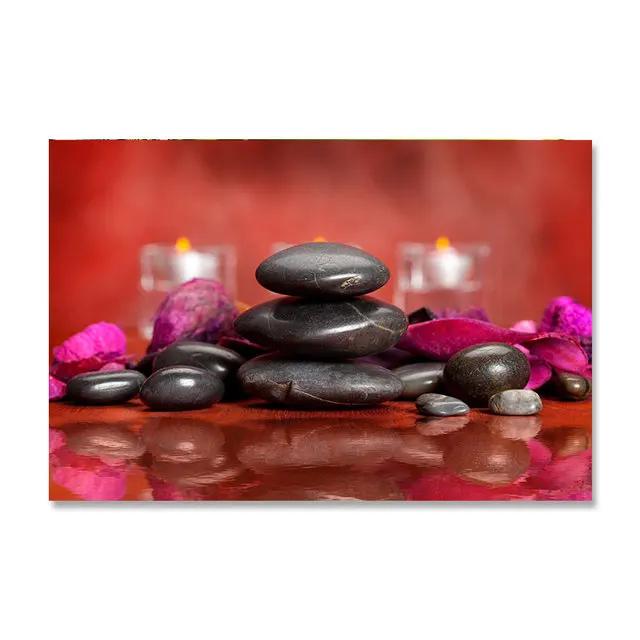 ZEN Poster Stone Bamboo Water Drops Green Leaf Still Life Meditation Wall Art Picture Canvas HD Print Buddha Home Decor Painting