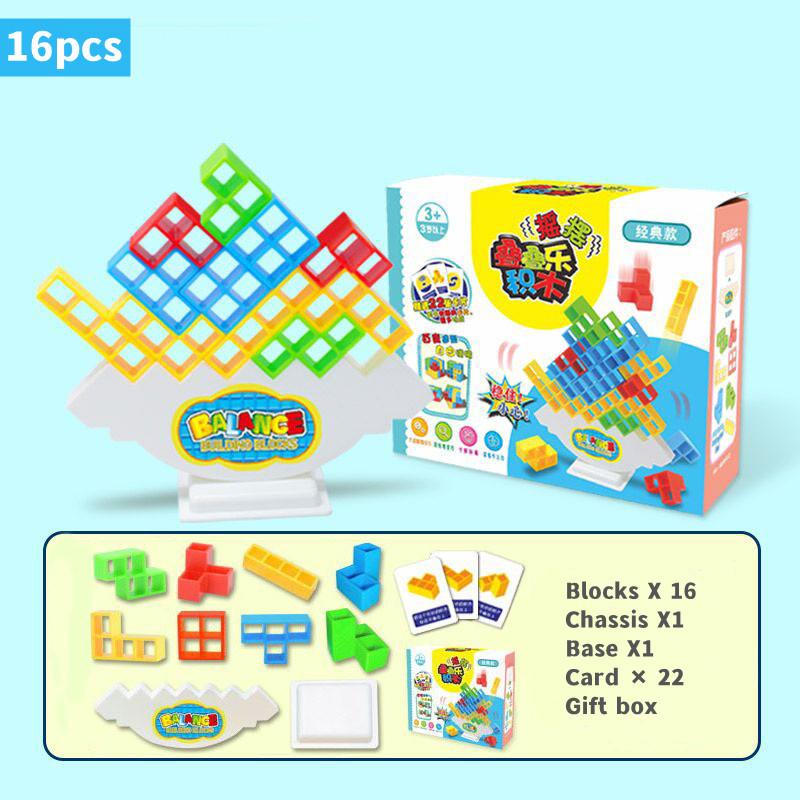 16-48pcs Kids Balance Toys Stacked Tower Board Games Stacking Building Blocks DIY Assembly Educational Toy for Children Boy Gift