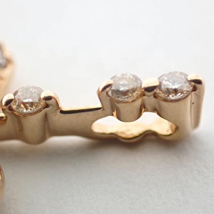 [Used] K18 Diamond Heart Pendant Top / J55-40