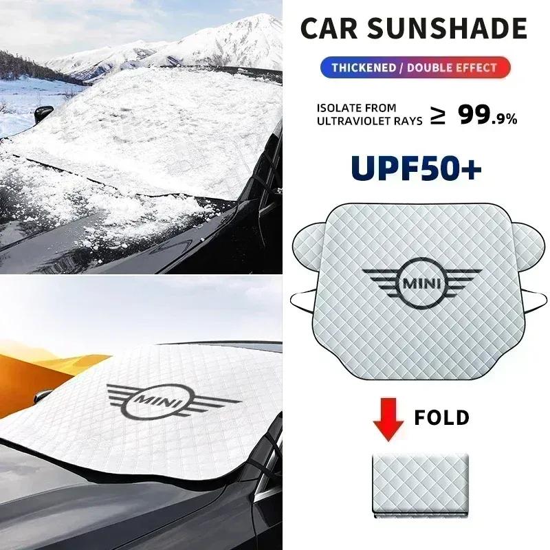 1 pièce Bouclier Neige Hivernal pour Voiture Pare-brise Avant Anti-gel Antigel Pare-soleil Housse Protection Pare-soleil Pour BMW MINI