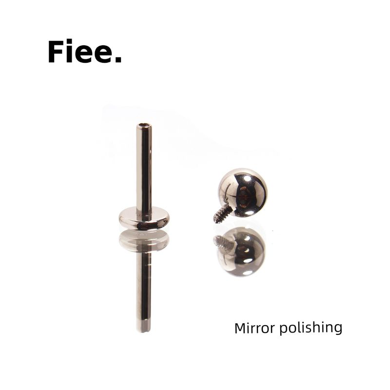 

FIEE Medical Implant Grade F136 Titanium Alloy Pierced-Ear-Caring Ear Studs Flats Ear Bone Stud Labret Anti-Allergy Internal Spiral 1.2mm thick * 5mm long * 4mm ball [only 1]]
