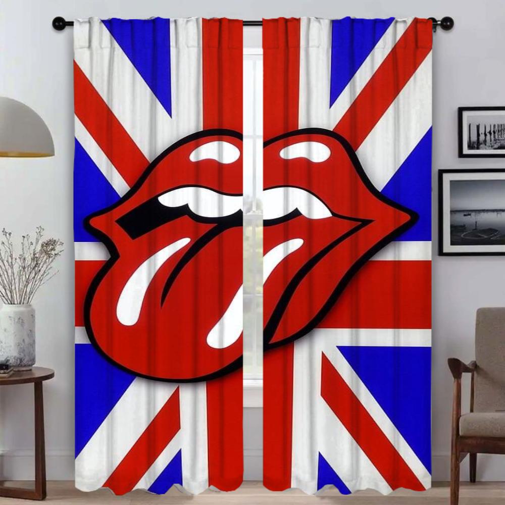 

Занавеска для окна для комнаты 2 панели The Rolling Stones украшение на Хэллоуин современные шторы для гостиной перегородка тюль для спальни W50xH70cmx2pcs-CL