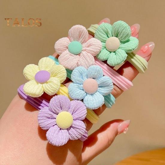 6/12Pcs Hair Rope High Elasticity Fabric Hair Rings Flower Bowknot Decor Versatile Hair Tie Hair Accessory