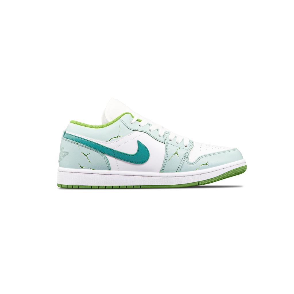 Jordan Air Jordan 1 Fantasy Forest Low Top Vintage Basketball Shoes Men's Green White HF4823-100(Team2267-)