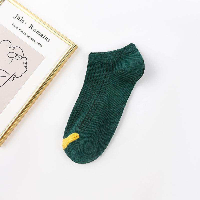 10 Pairs of Women Spring and Autumn Shallow Mouth Invisible Perspirant Breathable Boat Socks