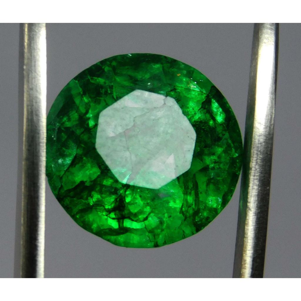 7.20 Ct Natural CERTIFIED Emerald Round Cut Green Colombian Loose Gemstone A-6242
