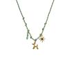 European & American Design Dopamine Color Rope Necklace with Ocean Series Pendant