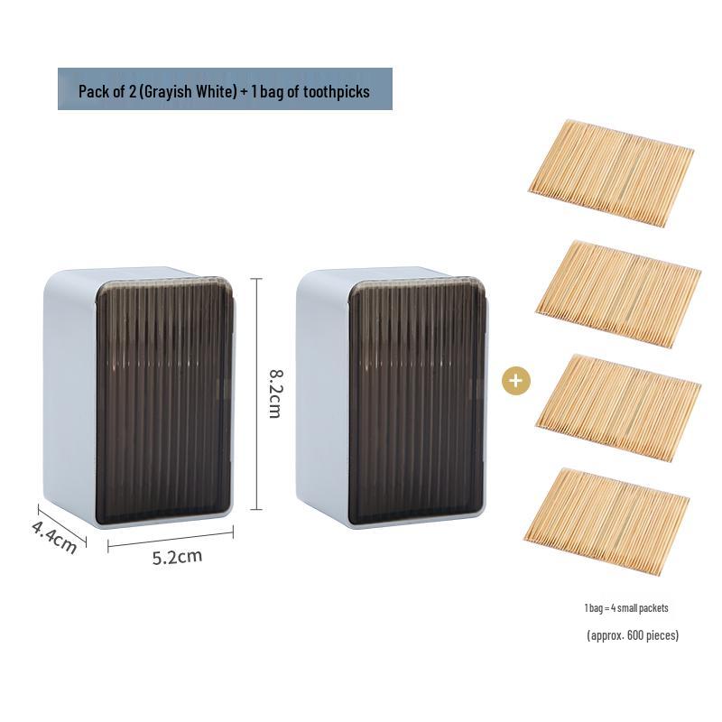 Wall-Mounted Flip-Top Toothpick Holder - Creative Plastic Design for Home and Restaurant