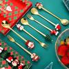 2/4/6Pcs Christmas Fork And Spoon Set,Stainless Steel Creative Tableware,Coffee Tea Dessert Forks And Spoons Gift Set