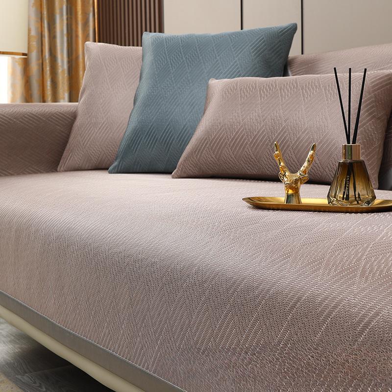Summer Ice Silk Cool Sofa Cushion Non-Slip Sofa Cushion Summer Leather Cushion Light Luxury Sofa Cover Cloth Cover Cover