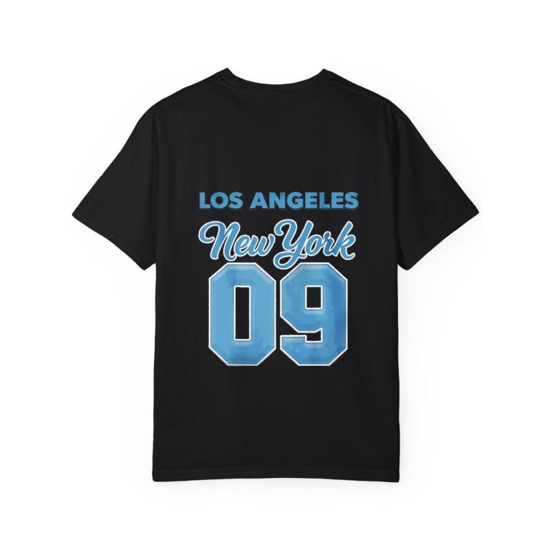 Bílé tričko s kulatým výstřihem s potiskem Los Angeles New York 09 Streetwear Casual Wear