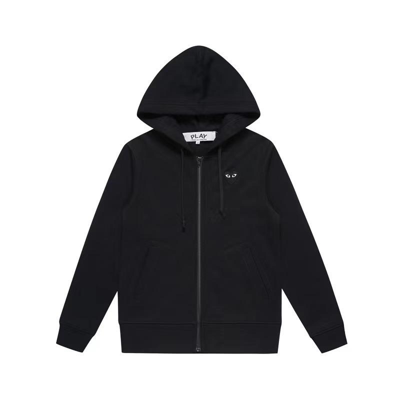 Chuan Jiu 2024 A/W Heart Hoodie: Unisex Stand Collar Zipper Pullover with Drawstring Hood