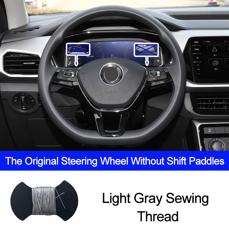 Hand Sewing Car Steering Wheel Cover Braid on the Steering wheel For Volkswagen Golf 7 Mk7 2012-2020 VW T-Cross 2018-2025 2025
