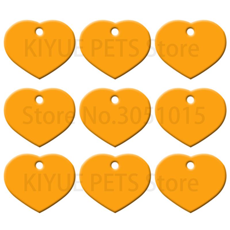 20Pcs Dog ID Tag Engraved Customized Pet Tags For Dog Accessories Personalized Heart Name Tag Plate Collar Decoration