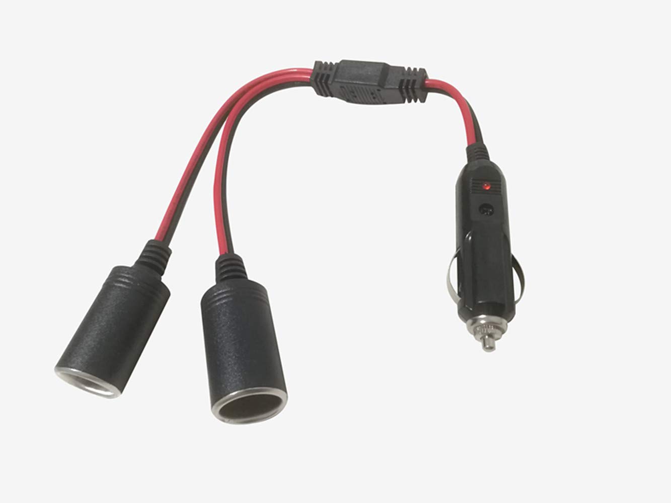 

Dongge 2 Cigarette Plug Extension Cord Cigarette Socket Power 2 Branch 12V24V Universal Car Charging Supports 15A High Current 16AWG Pure Copper