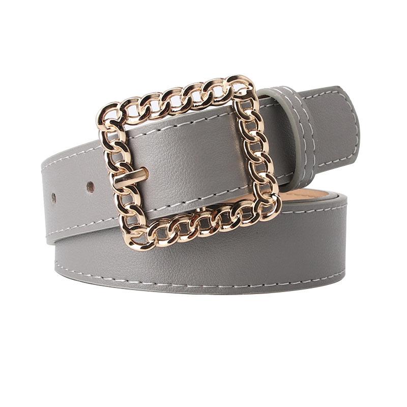 Eleganter Damen-Ledergürtel mit Cutout und quadratischer Schnalle für Jeans