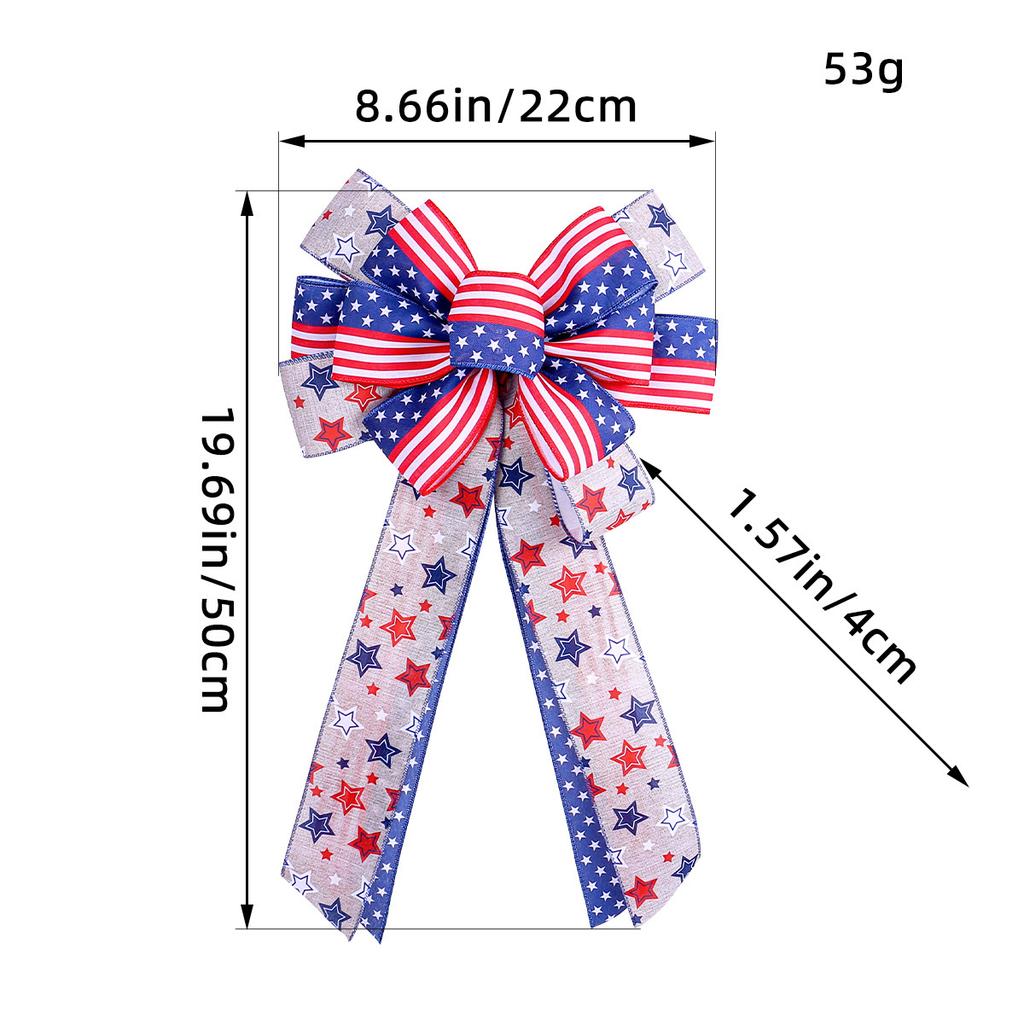 Unabhängigkeitstag Schleife Dekorative Requisiten, Feiertagsflagge Stern Gestreifte Schleife Band Anhänger