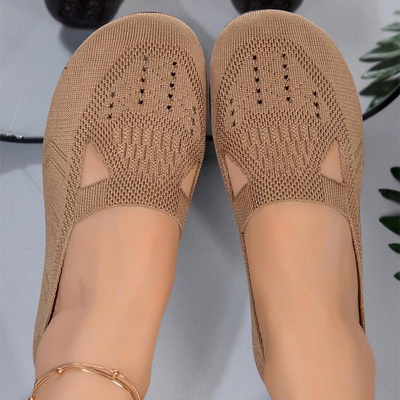 Fashion Summer/autumn Breathable Mesh Flats Shoes Woman Non-Slip Hollow Cloth Women Soft Bottom Plus Size Single Shoes for Women