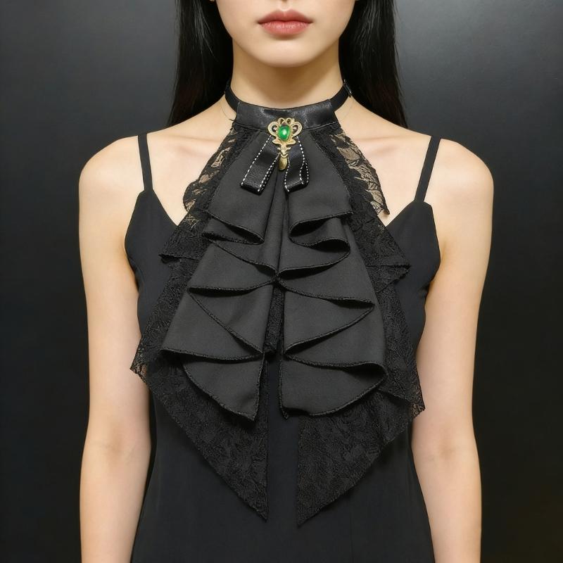 Royal Styles Detachable Collar Lace Ruff Collar NeckPiece Ruffle False Collar For Women Formal And Casual Occasion