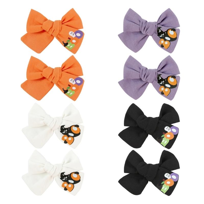 Lovely Toddlers Bowknot Hairclip Fashion Hair Barrettes Halloween Embroidered Hairpins Party Hair Accessory for Girls