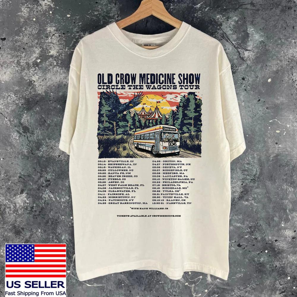 The Old Crow Medicine Show Circle The Wagons Tour FULL SIZE S-5XL SS89 Unisex T-Shirt XXL