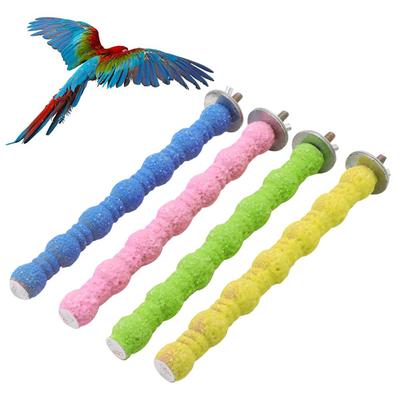 Colorful Parrot Perches Grinding Chew Toy Poles Bird Stand Rack