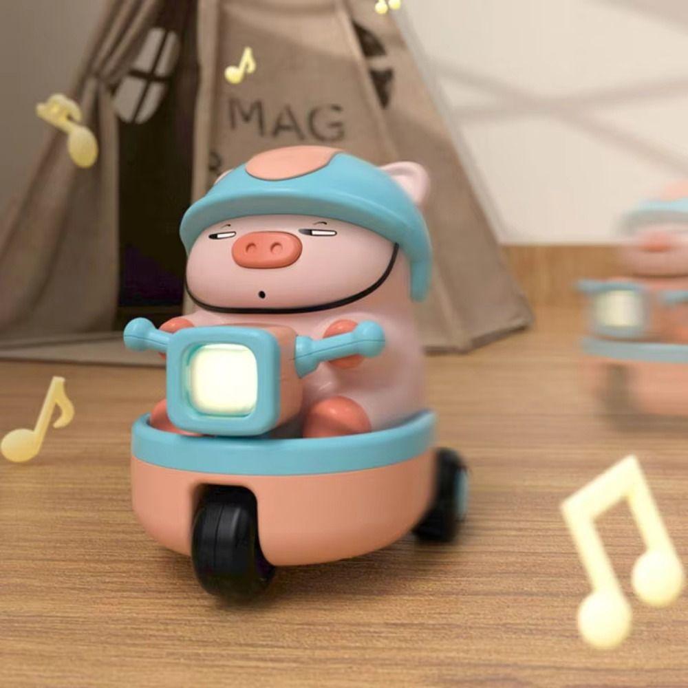 Plastic Pig Stunt Three-wheeled Car Toys Interactive Children Fun Motorcycle Kids Toddlers