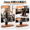 NODIBRO Headphone Desktop Headphone Headset Hanger for and Home Decor Stand, T-shaped, Wooden, Holder, Non-slip, Stand, Teleworking, Gaming, (Walnut +