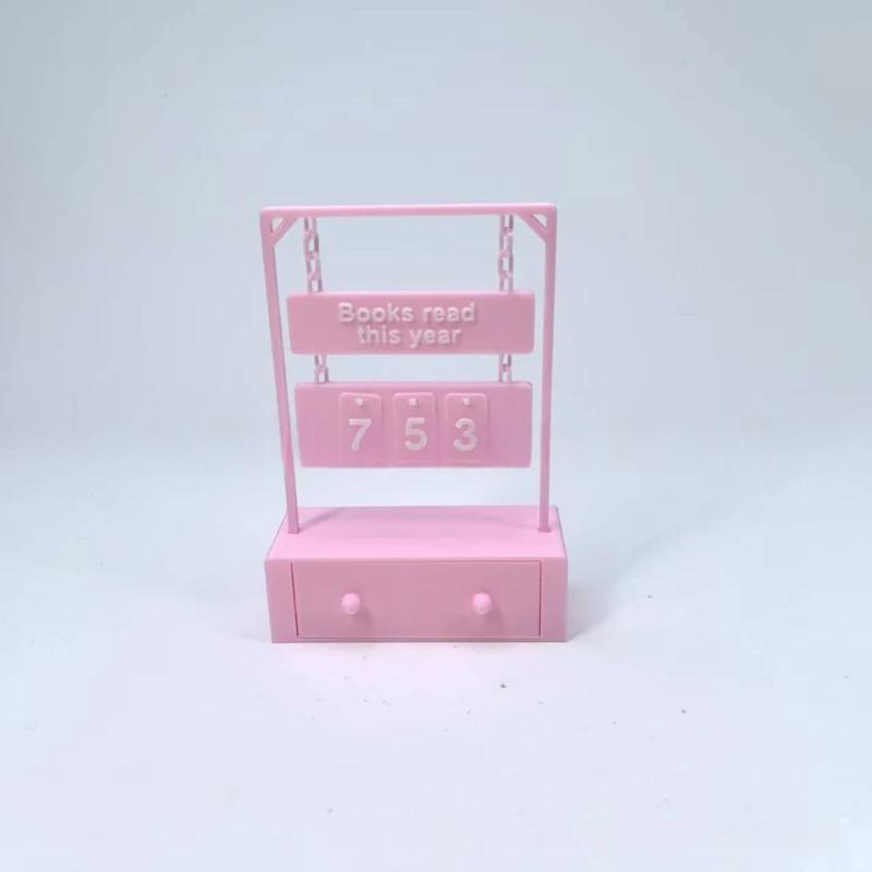 Hanging Book Counter Reading Progress Tracker 3-digit Flip Desk Counter for Books Read This Year Library Motivational Tool