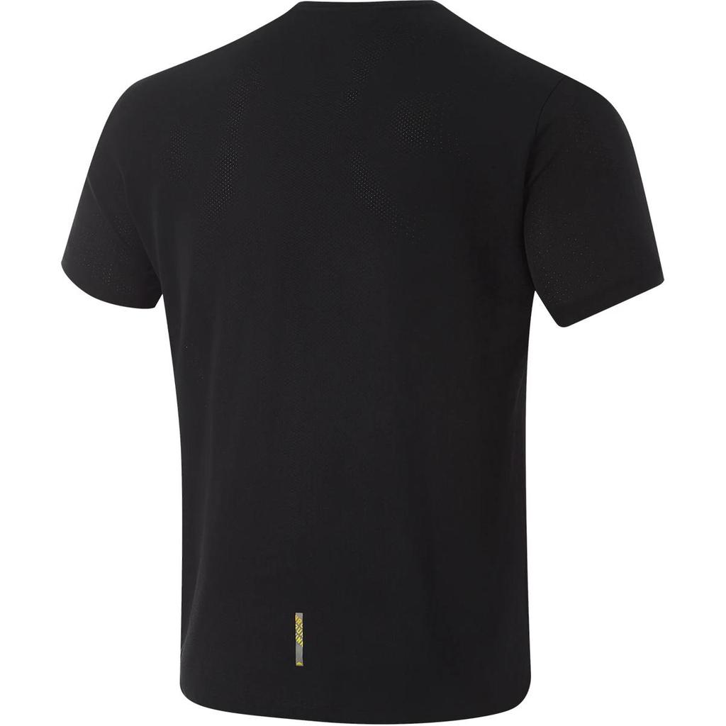Li Ning Running Series Solid Color Logo Round Neck Comfortable Breathable Short Sleeve T-Shirt Men Tops Black ATSU053-1