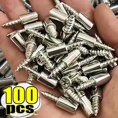Stainless Steel Cross Self-tapping Screw with Rubber Sleeve Laminate Support Wardrobe Cabinet Glass Hard Nonslip Partition Nails