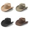 Traditional Style Wool Felt Cowboy Hat With Wide Brim For Men And Women